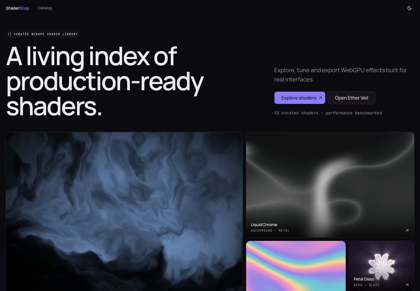 Shader Shop website
